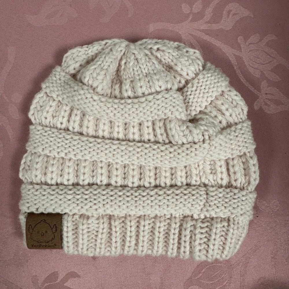KeaBabies Kids Cable Knit Beanie Set Pink Gray Winter Ribbed Hat 2 Pack